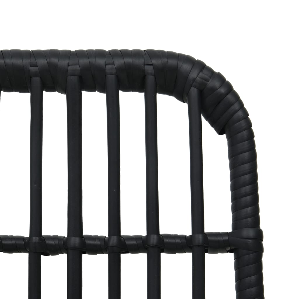 Patio Chairs 2 pcs Poly Rattan Black