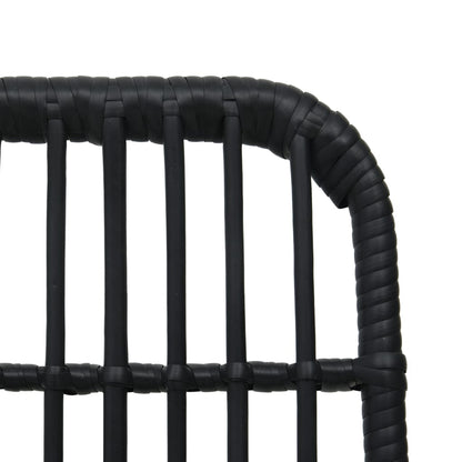 Patio Chairs 2 pcs Poly Rattan Black
