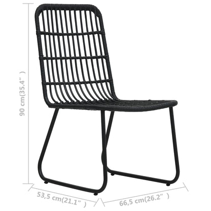 3 Piece Bistro Set Poly Rattan Black