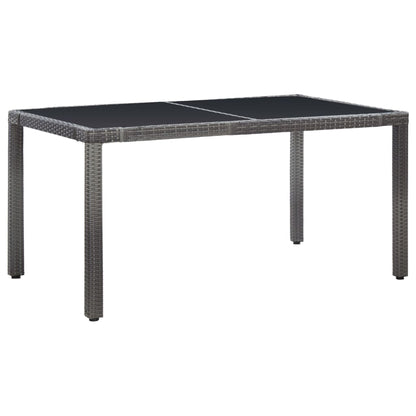 7 Piece Patio Dining Set Poly Rattan Gray