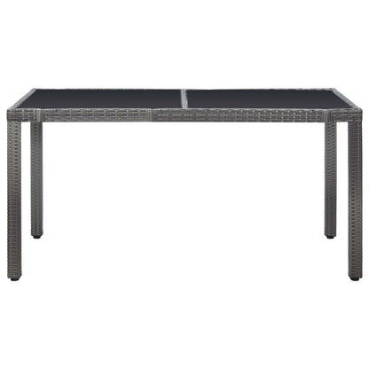 7 Piece Patio Dining Set Poly Rattan Gray
