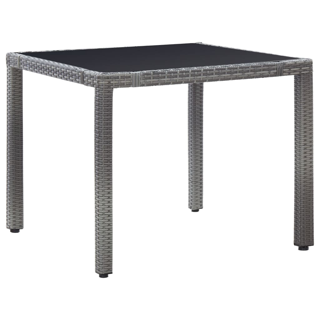 5 Piece Patio Dining Set Poly Rattan Gray