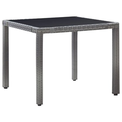 5 Piece Patio Dining Set Poly Rattan Gray
