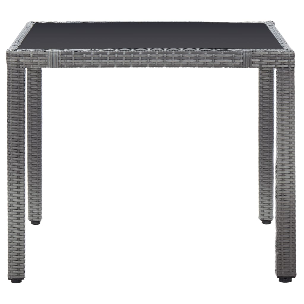 5 Piece Patio Dining Set Poly Rattan Gray