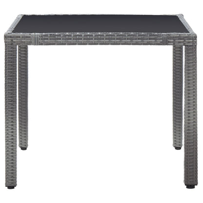 5 Piece Patio Dining Set Poly Rattan Gray