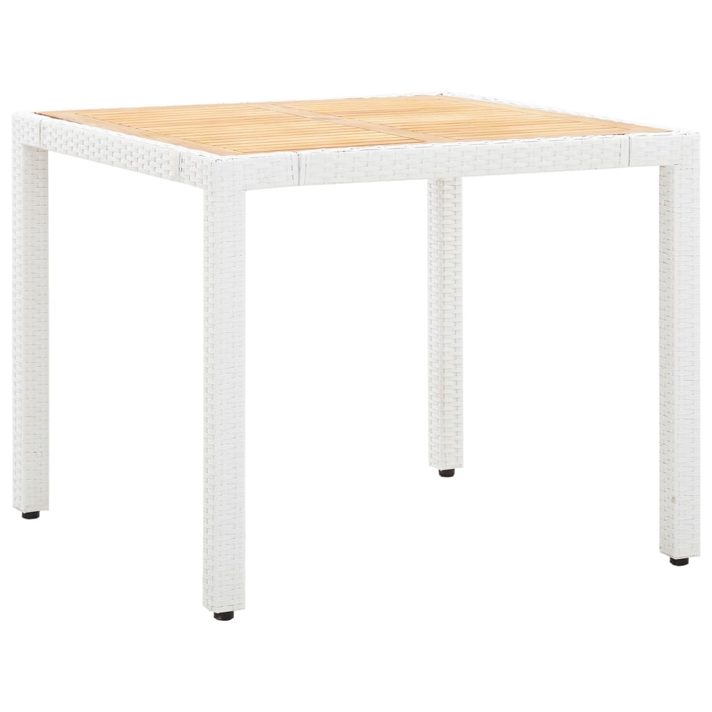 5 Piece Patio Dining Set Poly Rattan White