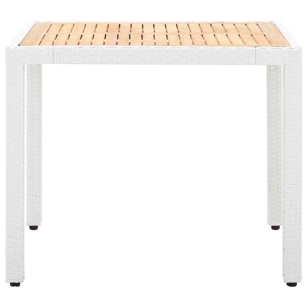 5 Piece Patio Dining Set Poly Rattan White