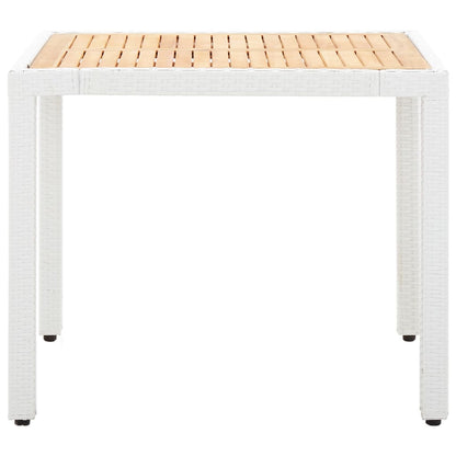 5 Piece Patio Dining Set Poly Rattan White