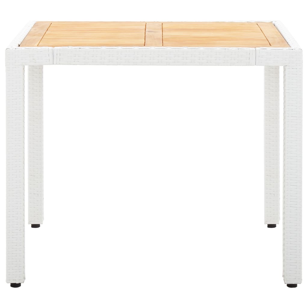5 Piece Patio Dining Set Poly Rattan White