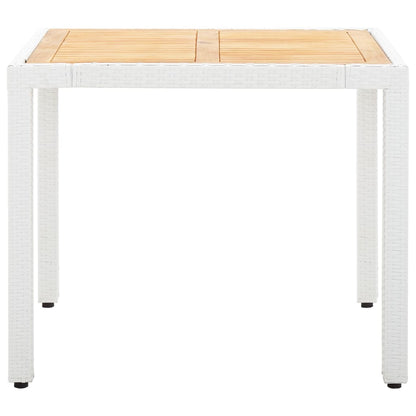 5 Piece Patio Dining Set Poly Rattan White