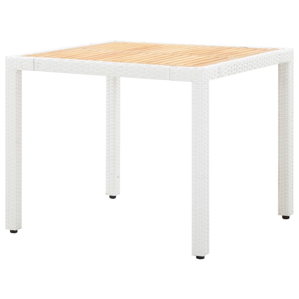 5 Piece Patio Dining Set Poly Rattan White