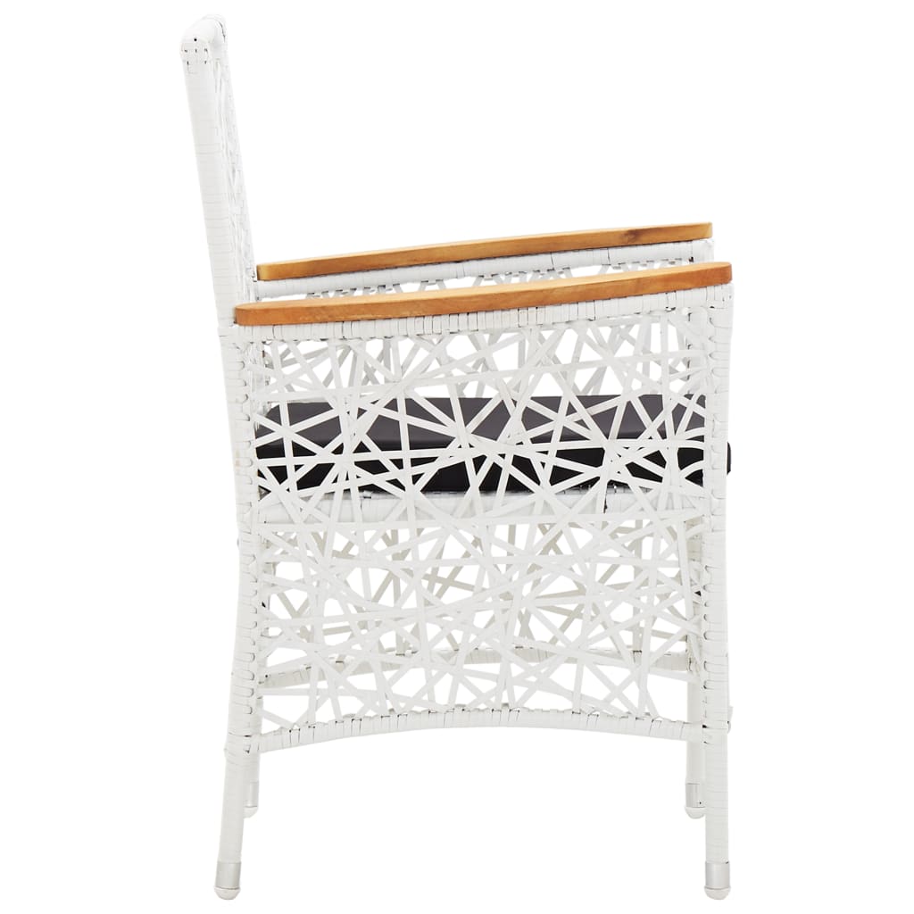 5 Piece Patio Dining Set Poly Rattan White