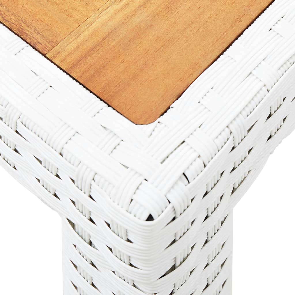 5 Piece Patio Dining Set Poly Rattan White