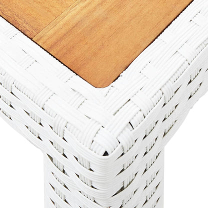5 Piece Patio Dining Set Poly Rattan White