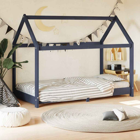 Kids Bed Frame | Grey | Solid pine wood, plywood | 80 x 160 cm