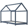 Kids Bed Frame Grey Solid Pine Wood 90x200 cm