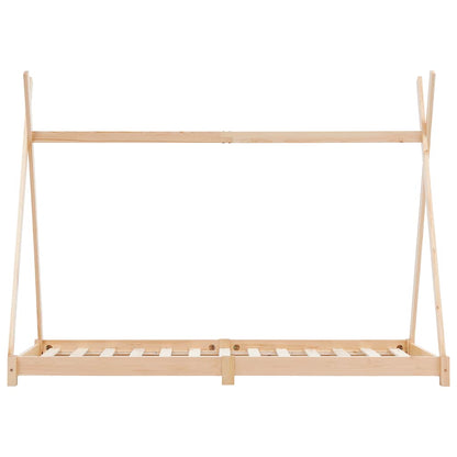 Kids Bed Frame Solid Pine Wood 70x140 cm