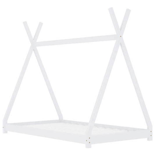 Kids Bed Frame | White | Solid pine wood | 90x200 cm | Kids Bed Frame
