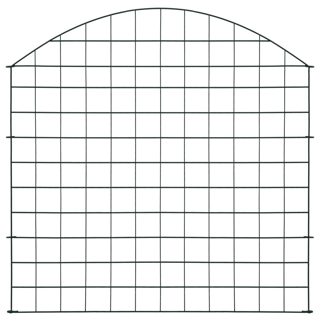 Arched Garden Fence Set 77.5x78.5 cm Green
