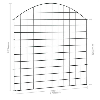 Arched Garden Fence Set 77.5x78.5 cm Green