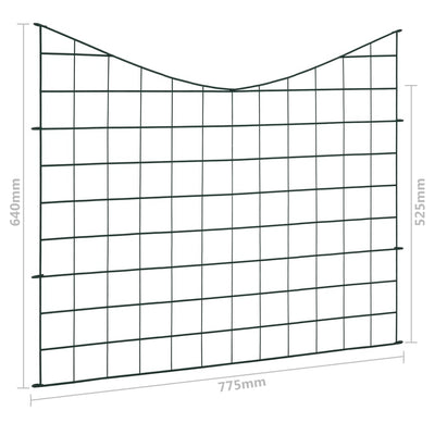 Lower Arch Garden Fence Set 77.5x64 cm Green