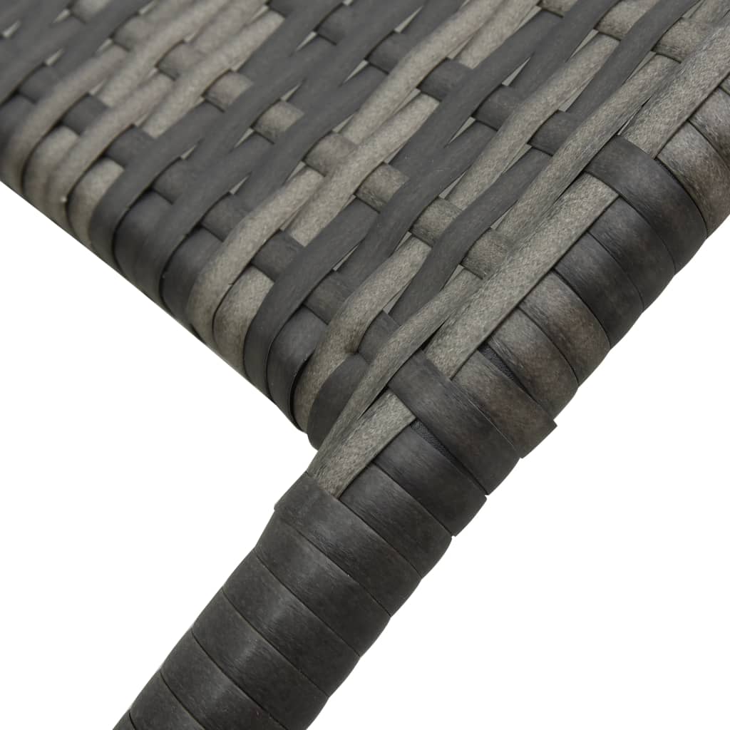 Sun Lounger Grey Made of PE rattan and powder-coated steel