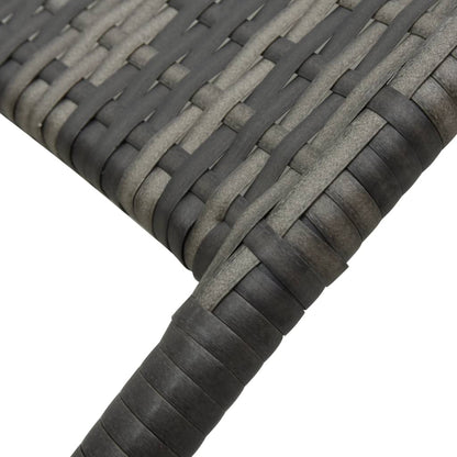 Sun Lounger Grey Made of PE rattan and powder-coated steel