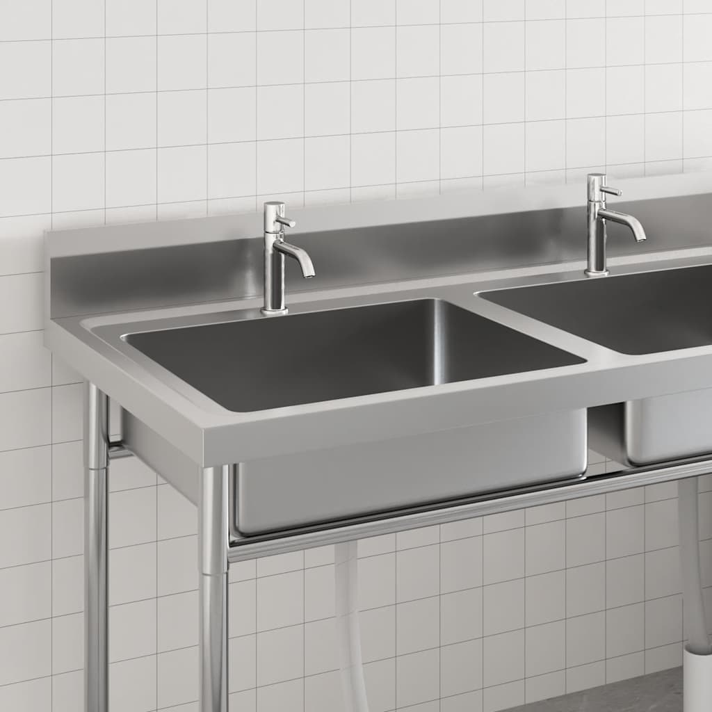 Kitchen Sink Double Basin Stainless Steel