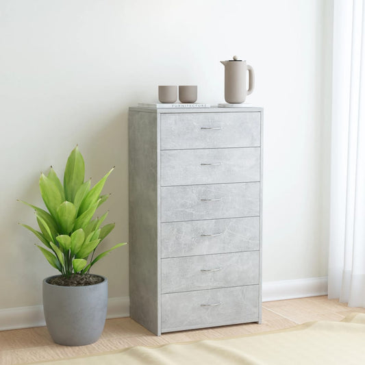 Sideboard | Concrete Grey | Engineered Wood | 50x34x96 cm | Sideboard