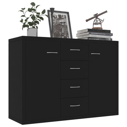 Sideboard Black 34.6x11.8x25.6" Engineered Wood