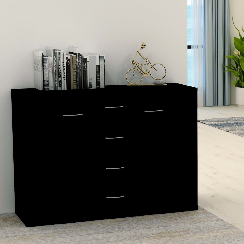 Sideboard Black 34.6x11.8x25.6" Engineered Wood