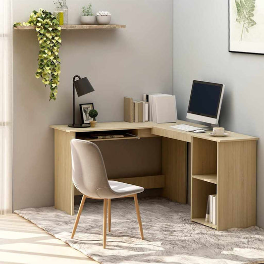 Corner Desk | Sonoma oak | Engineered wood | Medium | Sliding Components
