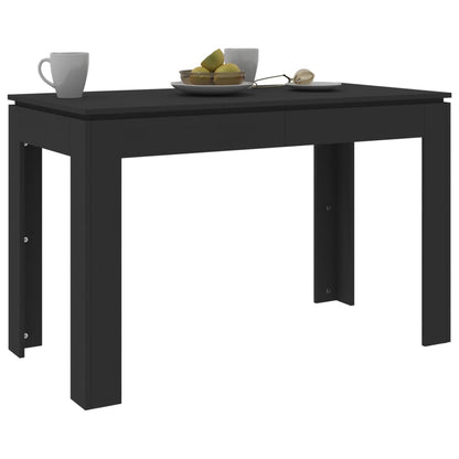 Dining Table Black 120x60x76 cm Engineered Wood