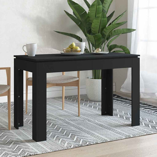 Dining Table Black 120x60x76 cm Engineered Wood