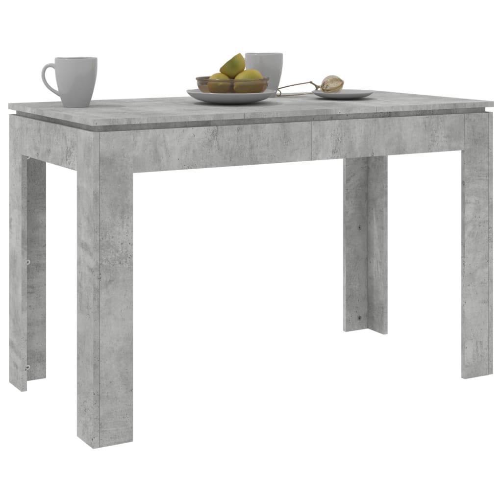 Dining Table Concrete Grey 120x60x76 cm Engineered Wood