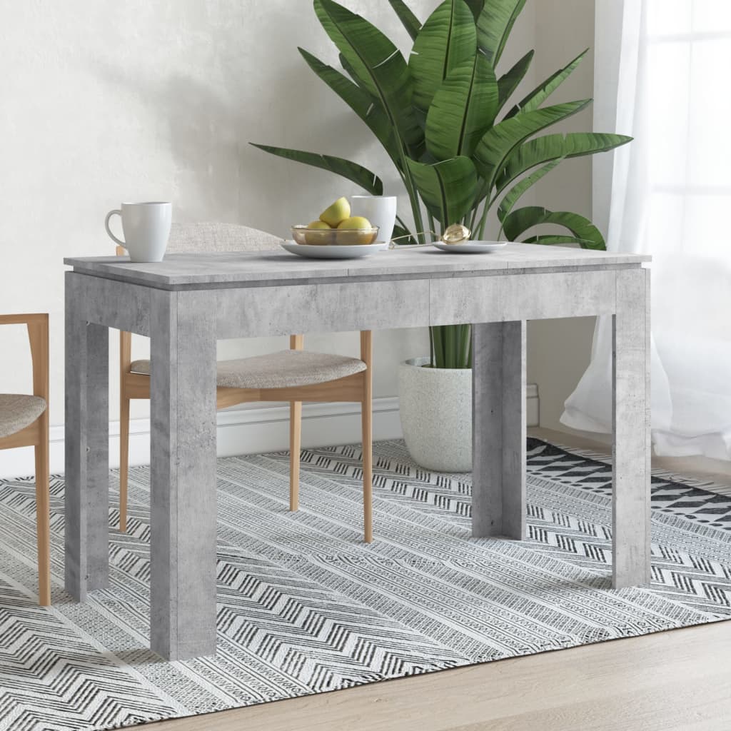 Dining Table Concrete Grey 120x60x76 cm Engineered Wood