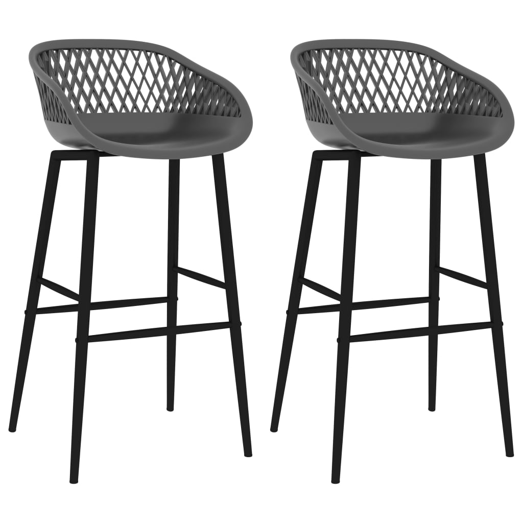 Bar Chairs 2 pcs Grey