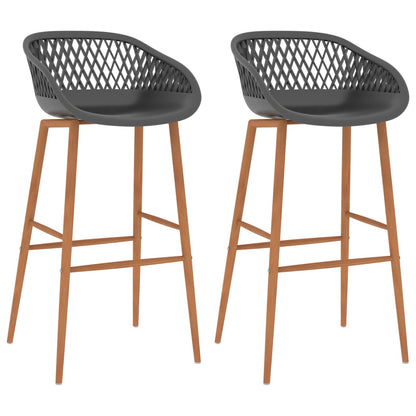 Bar Chairs 2 pcs Grey