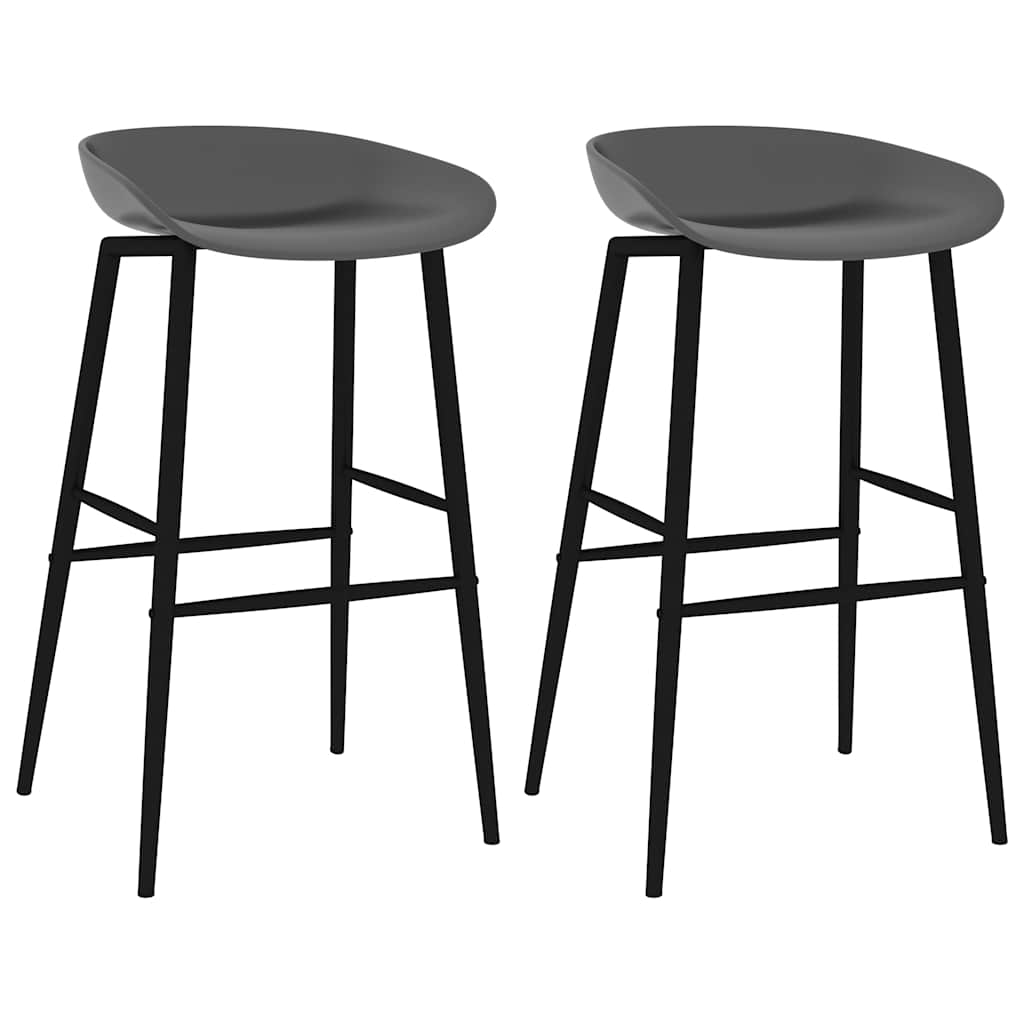 Bar Chairs 2 pcs Grey