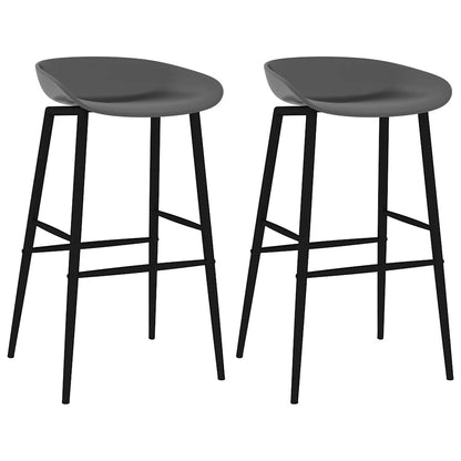 Bar Chairs 2 pcs Grey
