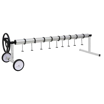 Pool Cover Roller | Silver and Black | Stainless Steel, Aluminium | Large