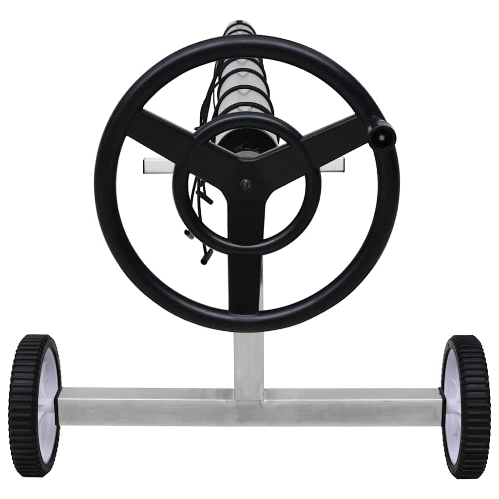 Pool Cover Roller | Silver and Black | Stainless Steel, Aluminium | Large