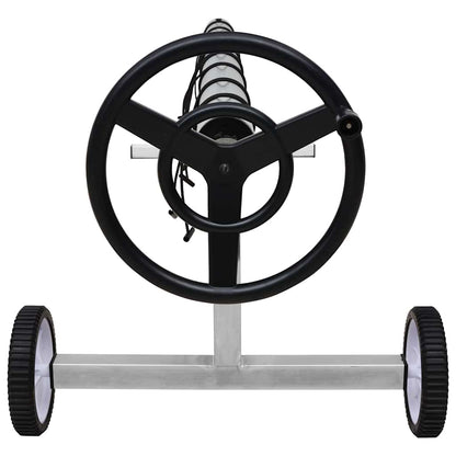 Pool Cover Roller | Silver and Black | Stainless Steel, Aluminium | Large