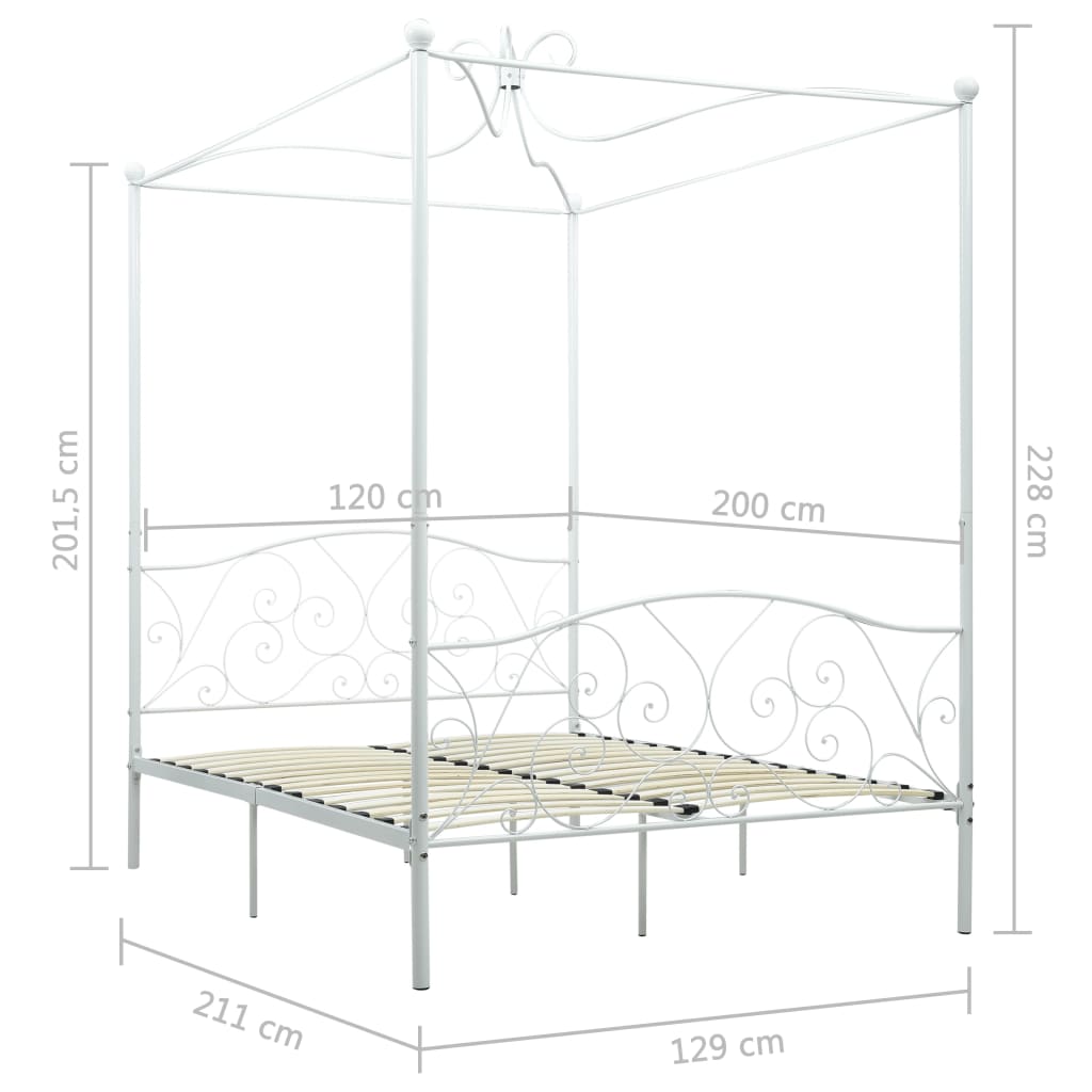 Bed Frame | White | Metal | Double | Classic/Traditional | Bed Frame
