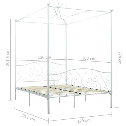 Bed Frame | White | Metal | Double | Classic/Traditional | Bed Frame
