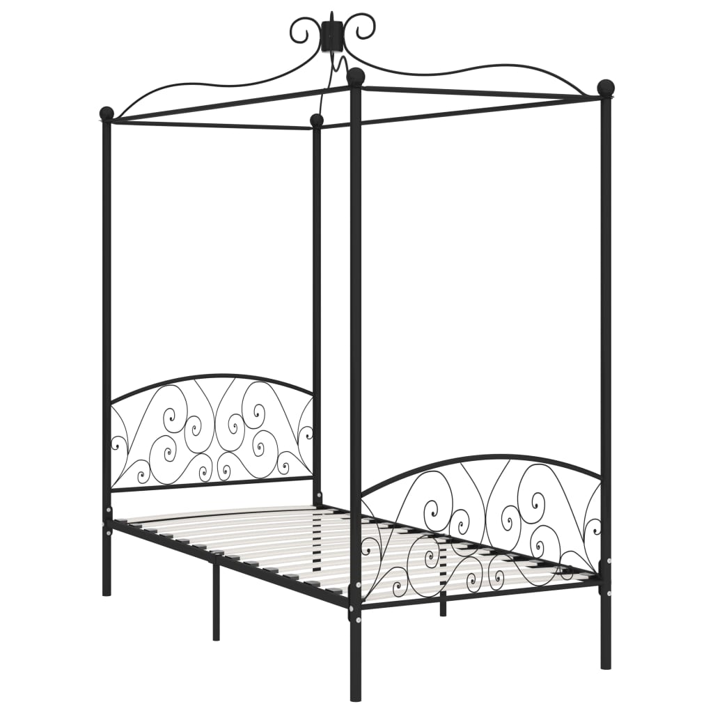 Bed Frame | Black | Metal, Plywood | Single | Classic/Traditional