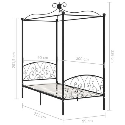 Bed Frame | Black | Metal, Plywood | Single | Classic/Traditional