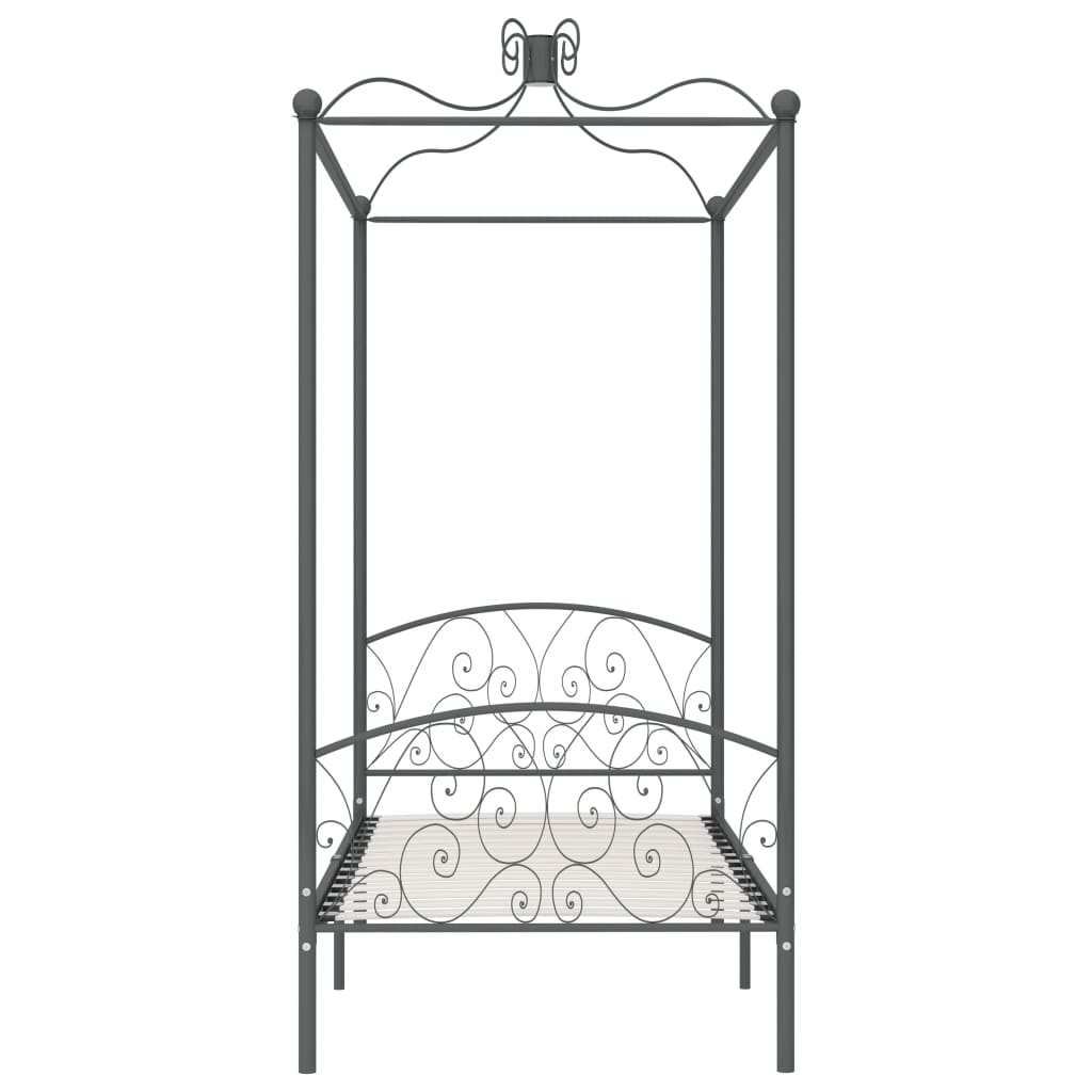 Bed Frame | Grey | Metal | 90x200 cm | Classic/Traditional | Bed Frame