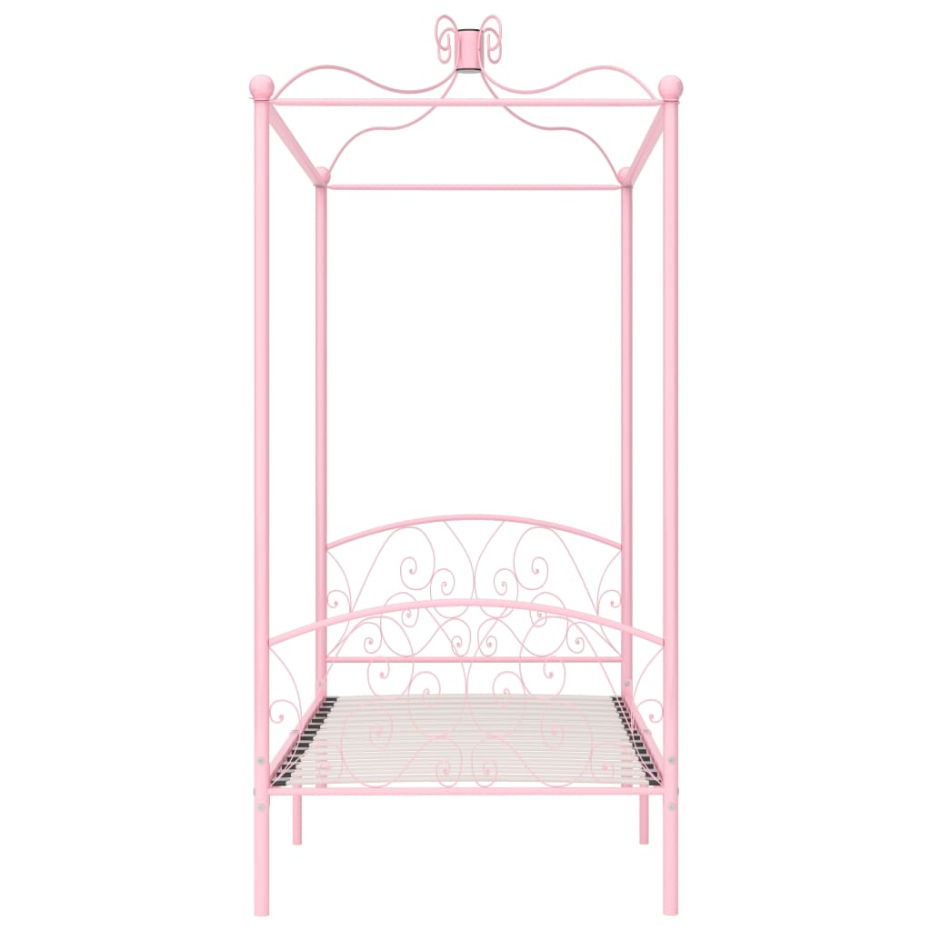Bed Frame | Pink | Metal | Single | Durable | Bed Frame | Rectangular