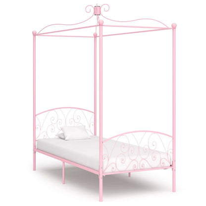 Bed Frame | Pink | Metal | 100x200 cm |  Classic/Traditional | Bed Frame